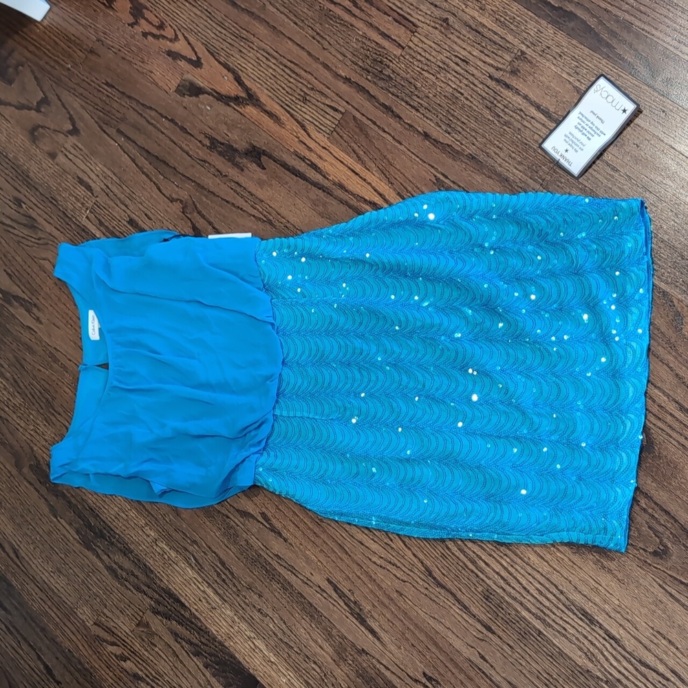 Calvin Klein sequin blue short dress